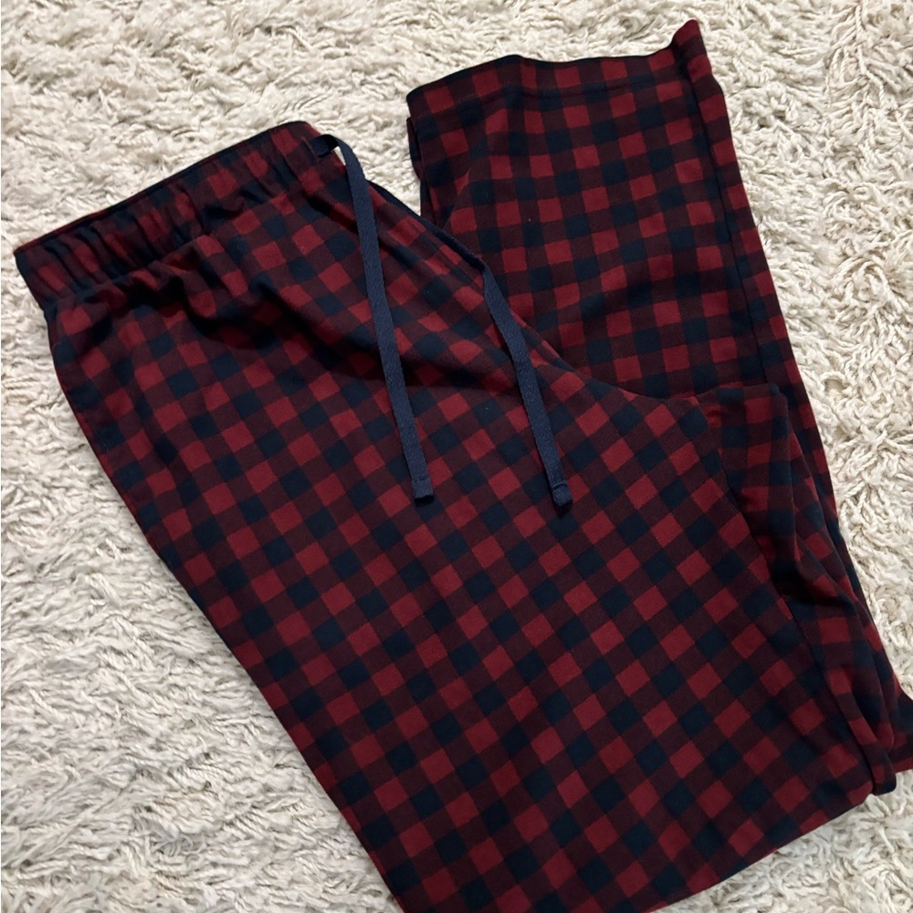 Men's Red and Black Checkered Sleepwear Pants Size S